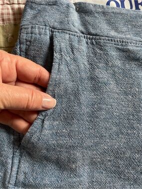 GAP Light Blue High-Waist Linen-Blend Women's Shorts.BACK FROM DRY CLEANER